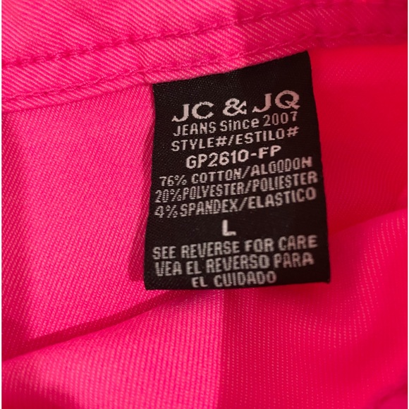JC & JQ Jeans Super Stretchy High Waist Bell Bottom Flare Jeans Pink Size Large - Picture 10 of 15